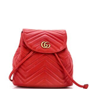 Gucci GG Marmont Drawstring Backpack Matelasse Leather Mini reb-760-091725